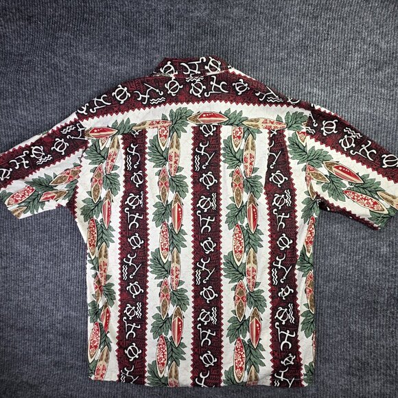 Pacific Legend Hawaiian Shirt Mens 3XL Surfboard Petroglyphs Tropical Resortwear - Picture 6 of 10